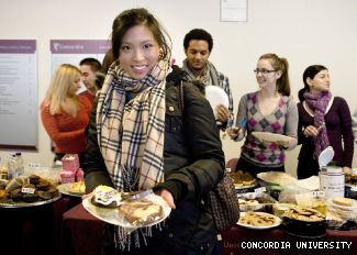 International Business Student Angela Feng shows off her purchases at Calories for a Cause on Jan. 26.